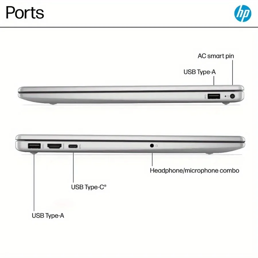 HP 15.6" HD TouchScreen Business Laptop, Intel Core i3-1315U, 32GB DDR4 RAM, 2TB SSD, Wi-Fi 6, Windows 11 Home, Natural Silver - Image 5