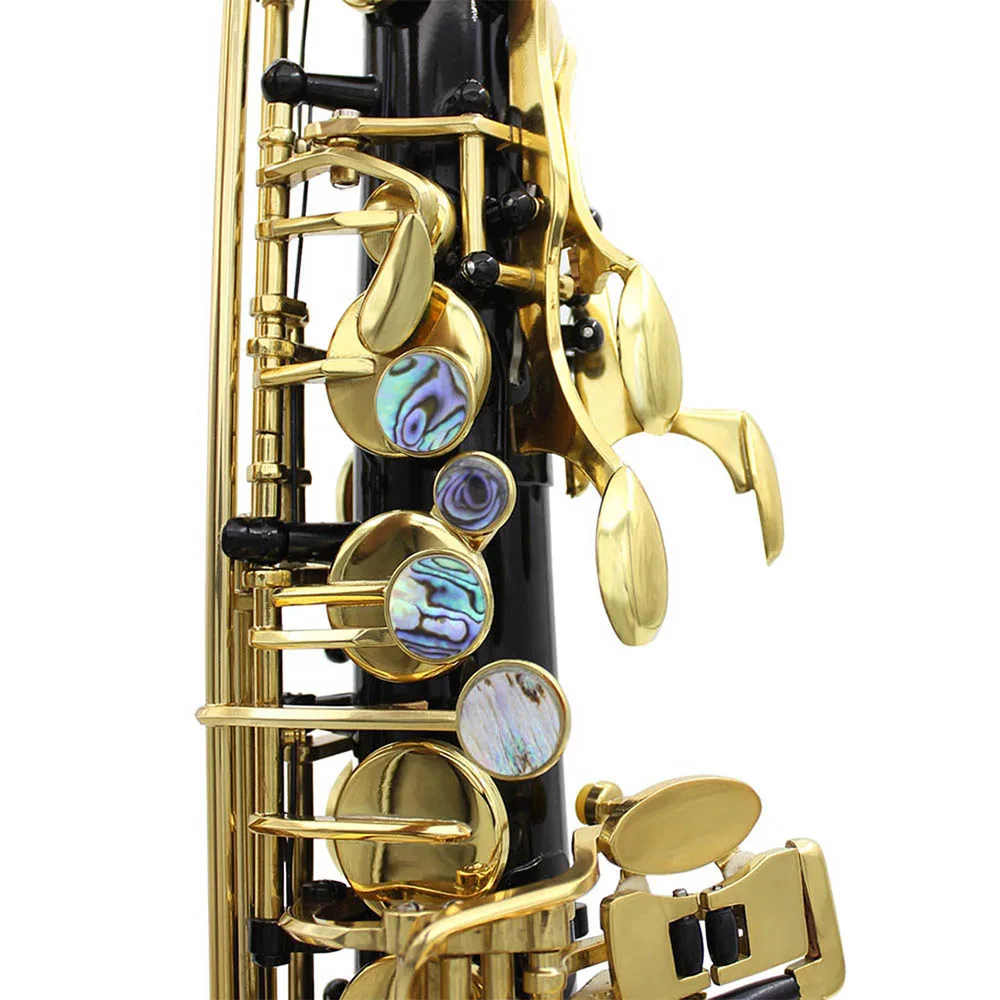 Alto Saxophone Eb E Flat Brass Lacquered Gold Black Sax With Case Gloves Cleaning Cloth Woodwind Musical Instrument Accessories - Image 5