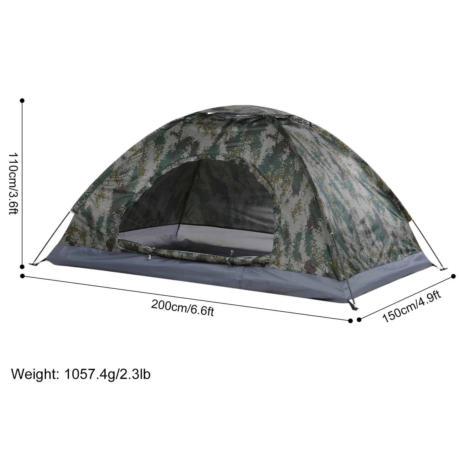 Tomshoo 1/2 Person Ultralight Camping Tent Single Layer Portable Hiking Tent Anti-UV Coating UPF 30+ for Outdoor Beach Fishing - Image 8