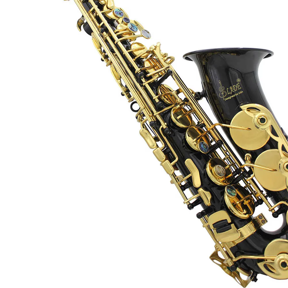 Alto Saxophone Eb E Flat Brass Lacquered Gold Black Sax With Case Gloves Cleaning Cloth Woodwind Musical Instrument Accessories - Image 4