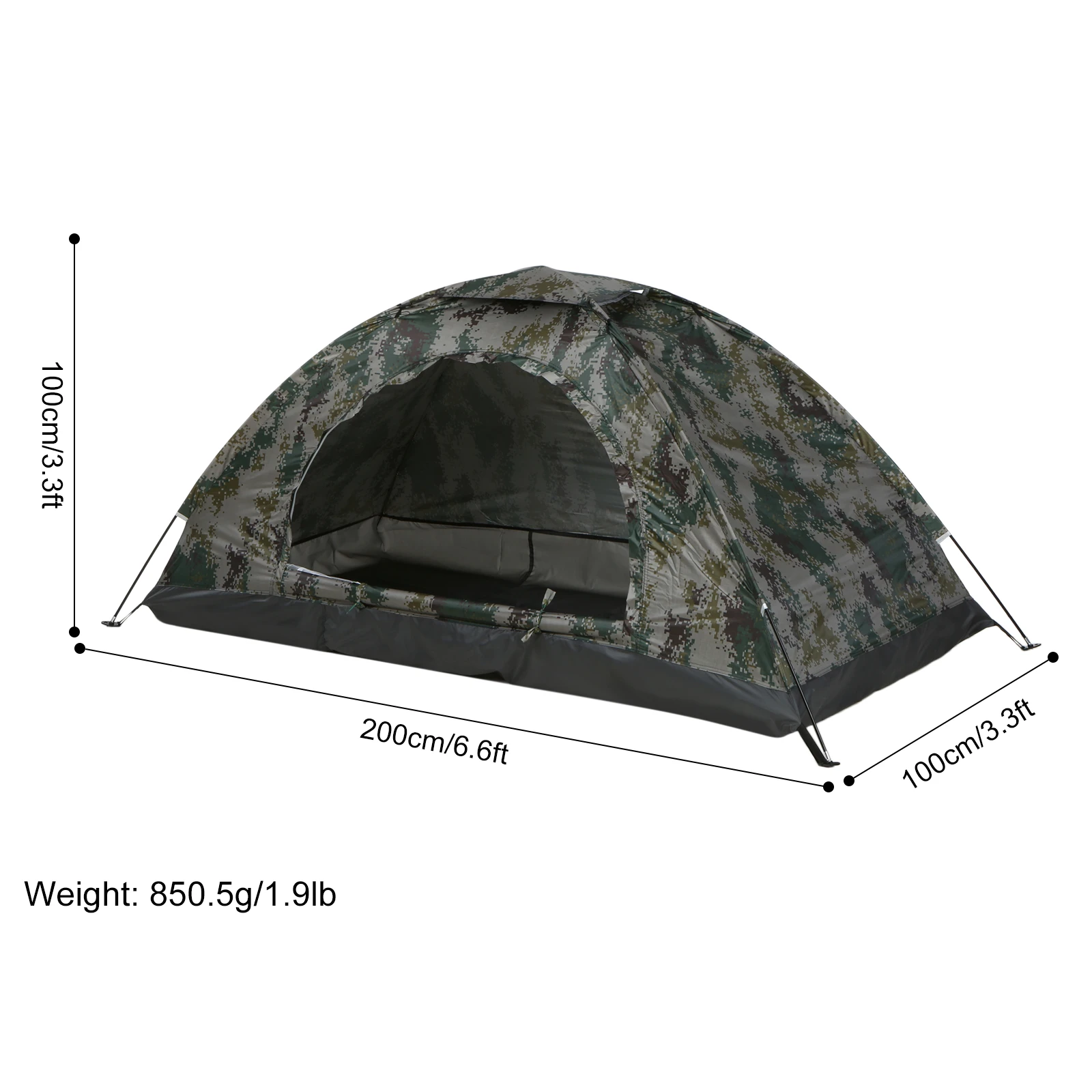 Tomshoo 1/2 Person Ultralight Camping Tent Single Layer Portable Hiking Tent Anti-UV Coating UPF 30+ for Outdoor Beach Fishing - Image 7