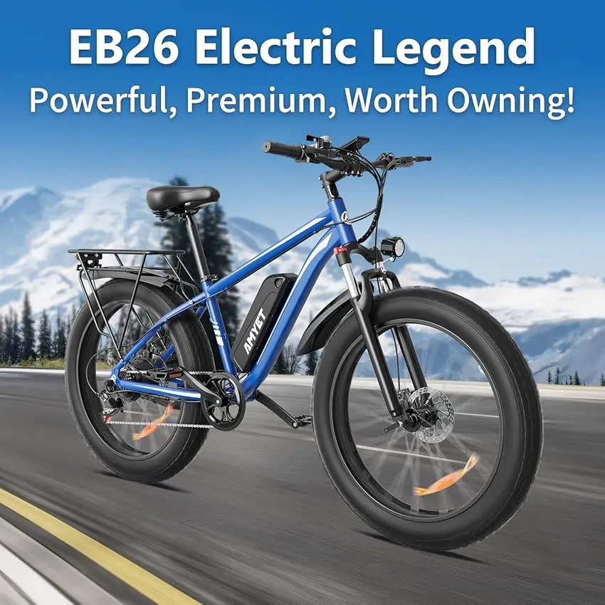 AMYET Electric Bike EB26 Adults Electric Bicycle Peak 1500W 48V 15AH e bike 26" Fat Tire Mountain Bike 31mph Electric Dirt Bike - Image 2