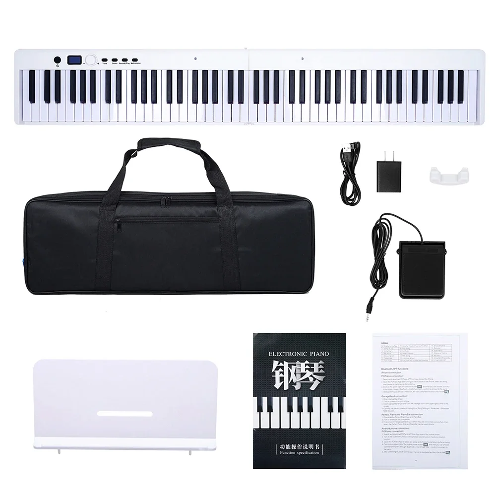 M MBAT 88 Keys Electronic Piano Keyboard Portable Electronic Organ MIDI Output Rechargeable Battery with Sustain Pedal Piano Bag - Image 8