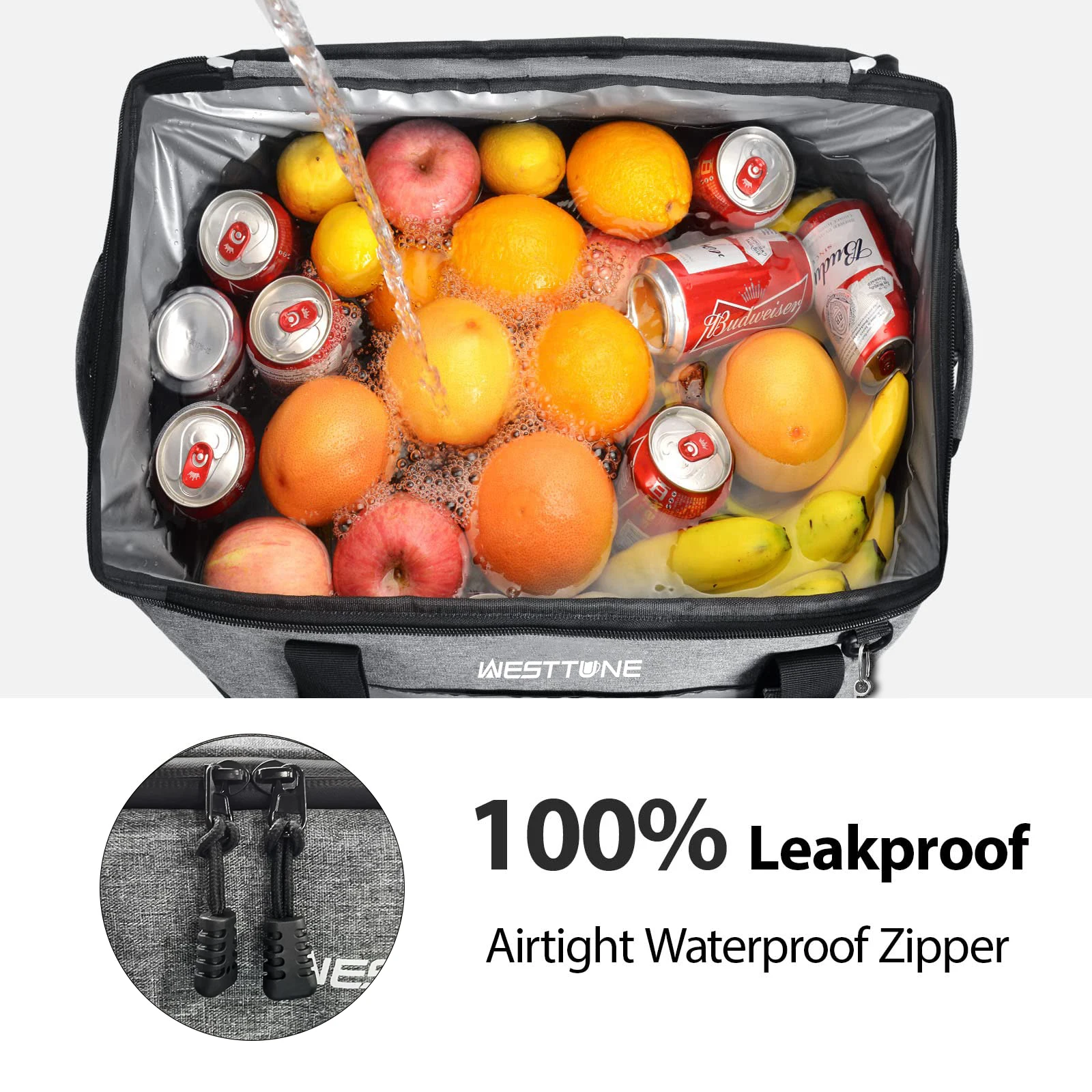 WESTTUNE 75 Cans Soft Cooler Bag Collapsible Cooler Ice Chest Large Leakproof Camping Cooler Portable Cooler for Travel Beach - Image 3