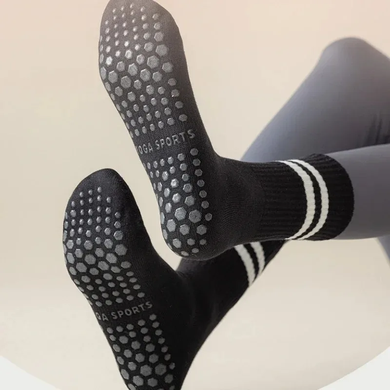 4 Pairs Yoga Socks for Women Professional Non-slip Silicone Mid-tube Pilates Socks Indoor Fitness Gym Dance Sports Floor Socks - Image 6