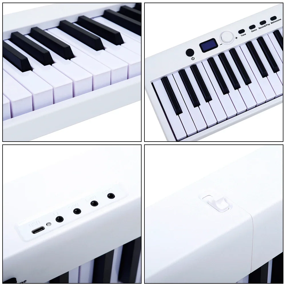 M MBAT 88 Keys Electronic Piano Keyboard Portable Electronic Organ MIDI Output Rechargeable Battery with Sustain Pedal Piano Bag - Image 5