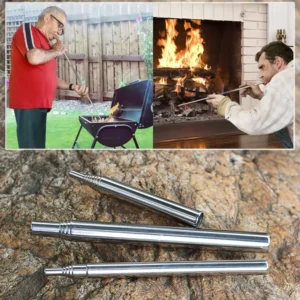 Camping Telescopic Blow Tube Stainless Steel Adjustable Fire Blower Portable Camp Fire Starter Tool Extendable Fire Stick