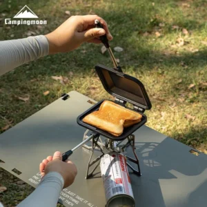 Campingmoon Aluminum Alloy Fry Baking Toast Bread Tong Maker Heater Outdoor Bakeware Camping Cooker Toast Sandwich Pan Maker