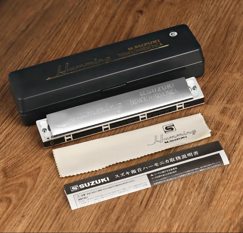 SUZUKI SU-21 Humming Tremolo Harmonica Key of C 21 Holes Polyphonic Mouth Organ For Adults, Professionals and Students - Image 2