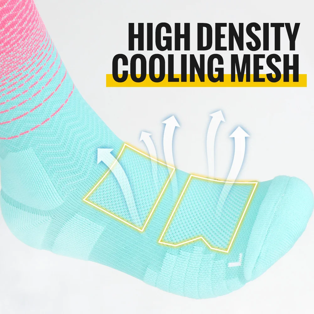 WRELS Socks Athletic Cushion Moisture Wicking Sports Socks Thickening Towel Bottom Sweat Absorbing Shock-absorbing Running Socks - Image 6