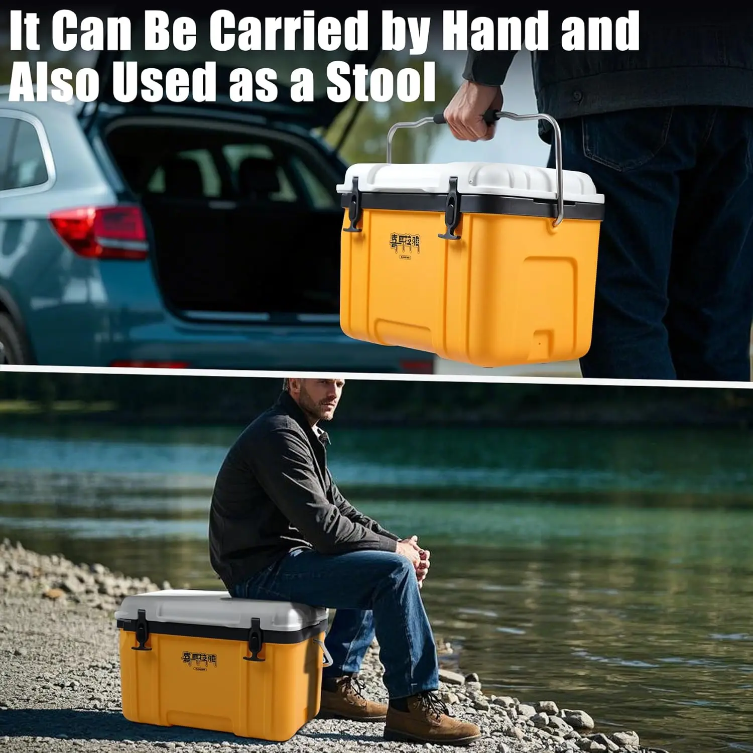 20 Quart Camp Cooler - Insulated Ice Chest 48 Hours Ice Retention Portable Handle - Bear Proof Travel Ice Box for Beach Drink BB - Image 5