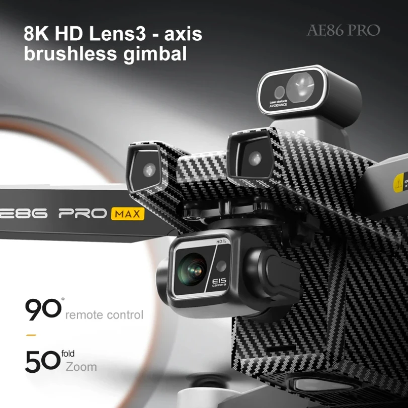 2025 New 8K AE86 Pro Max Drone Professional aerial photography HD 8K With Screen Remote Control 10KM Obstacle Avoidance - Image 3