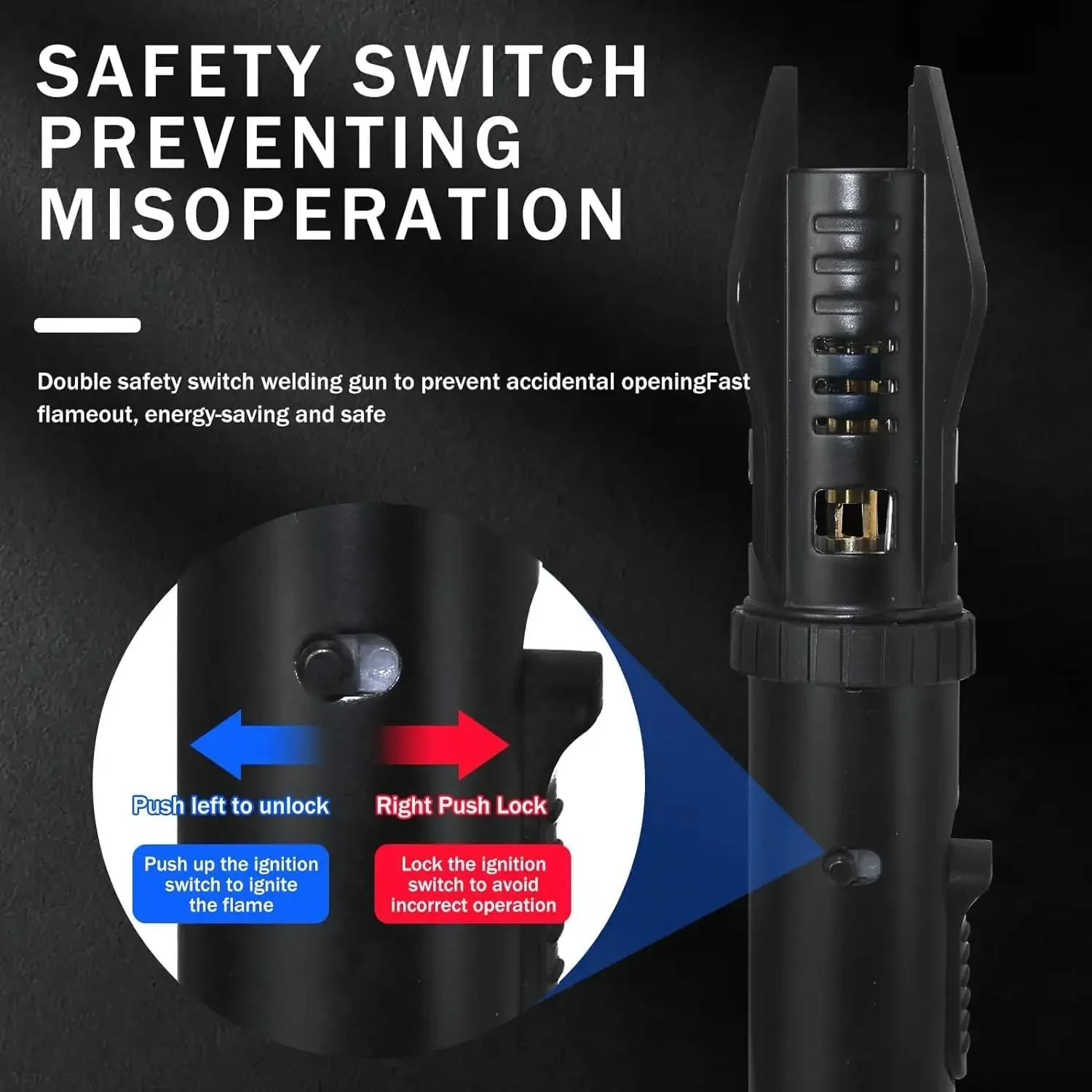 Windproof Torch Butane Gas Lighter Adjustable Flame Candles Lighter with Safety Lock Cool Lighters for Cigar BBQ Baking Camping - Image 2