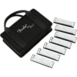 Fender Blues Deluxe Harmonica Set for Music Enthusiasts Perfect Gift for Musicians Includes 7 Keys in C G A D F E B Flat with P
