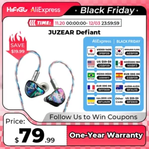 JUZEAR x Z Reviews Defiant 1DD+3BA Hybrid In-ear Earphones 3-Way Crossover HiFi Headset with 3.5+4.4mm Replaceable Plugs Cable