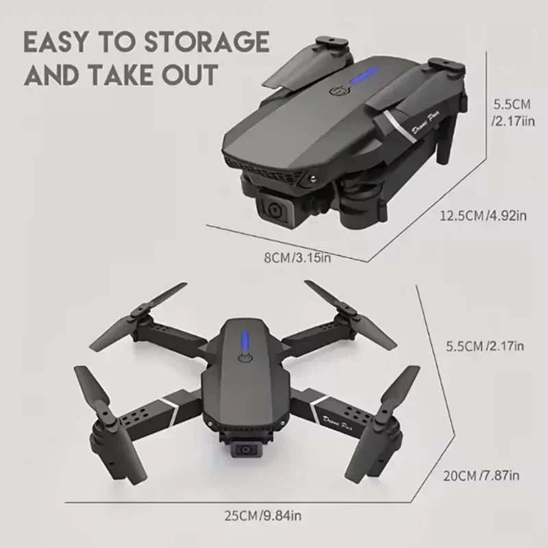 2025 E88Pro RC Drone 4K Professinal With 1080P Wide Angle HD Camera Foldable Helicopter WIFI FPV Height Hold Gift Toy - Image 5