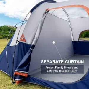 HIKERGARDEN 10 Person Camping Tent - Portable Easy Set Up Family Tent for Camp, Windproof Fabric Dome Tent Outdoor for Hiking