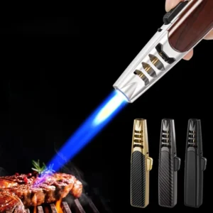 Outdoor Windproof Torches Lighter With Blue Flame Gas Lighter Ignites For Camping BBQ Welding And Kitchen Grilling Use