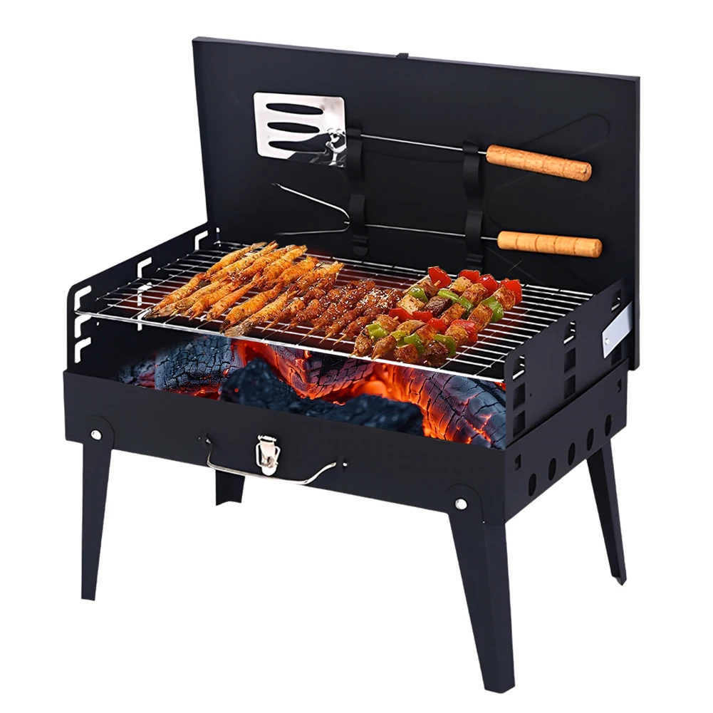 Stainless Steel Portable BBQ Grill Lightweight Folding BBQ Charcoal Grill Multifunction for Outdoor Cooking Camping Picnics - Image 3