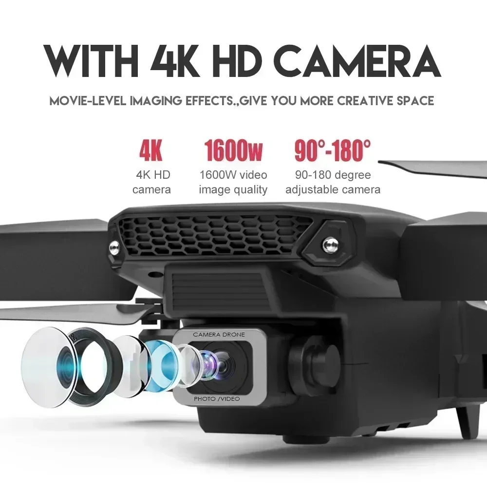 2025 E88Pro RC Drone 4K Professinal With 1080P Wide Angle HD Camera Foldable Helicopter WIFI FPV Height Hold Gift Toy - Image 2