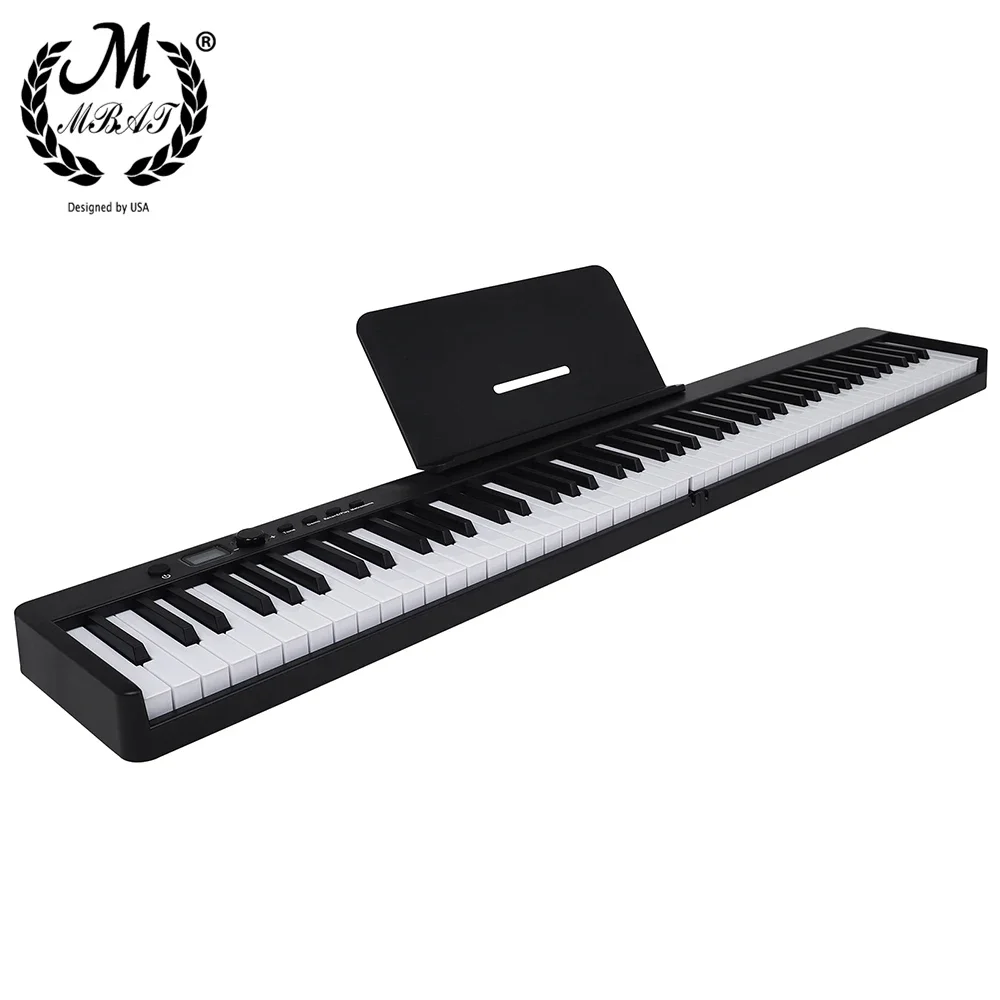 M MBAT 88 Keys Electronic Piano Keyboard Portable Electronic Organ MIDI Output Rechargeable Battery with Sustain Pedal Piano Bag - Image 3