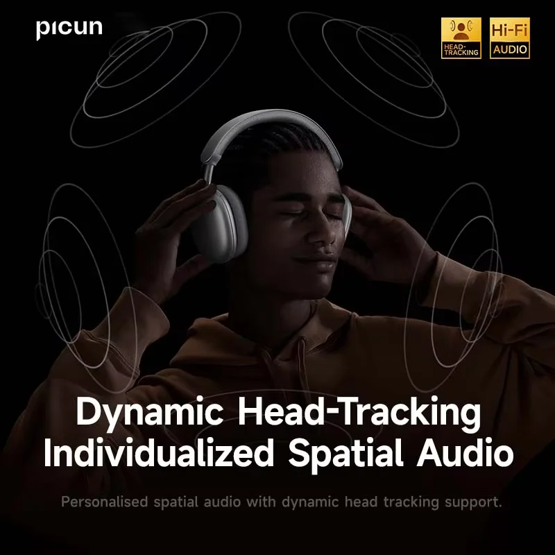 Picun F8 Pro ANC Wireless Headphones Head Tracking 3D Spatial Audio -52dB ANC HIFI Bluetooth Headset ENC HD Mic Low-Latency APP - Image 3