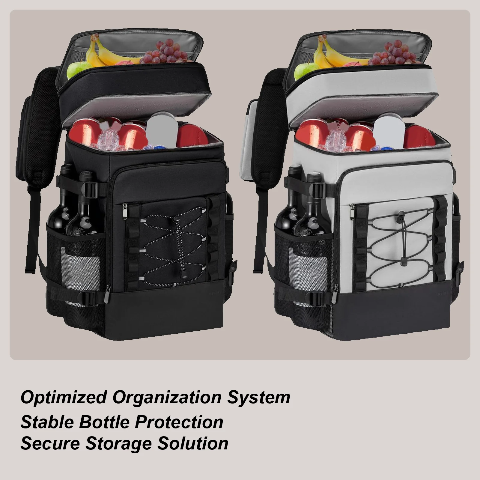 Backpack Cooler Large Capacity Portable Ice Chest Backpack Reusable Portable Soft Ice Box Tote Cooling Bag for Camping Travel - Image 3