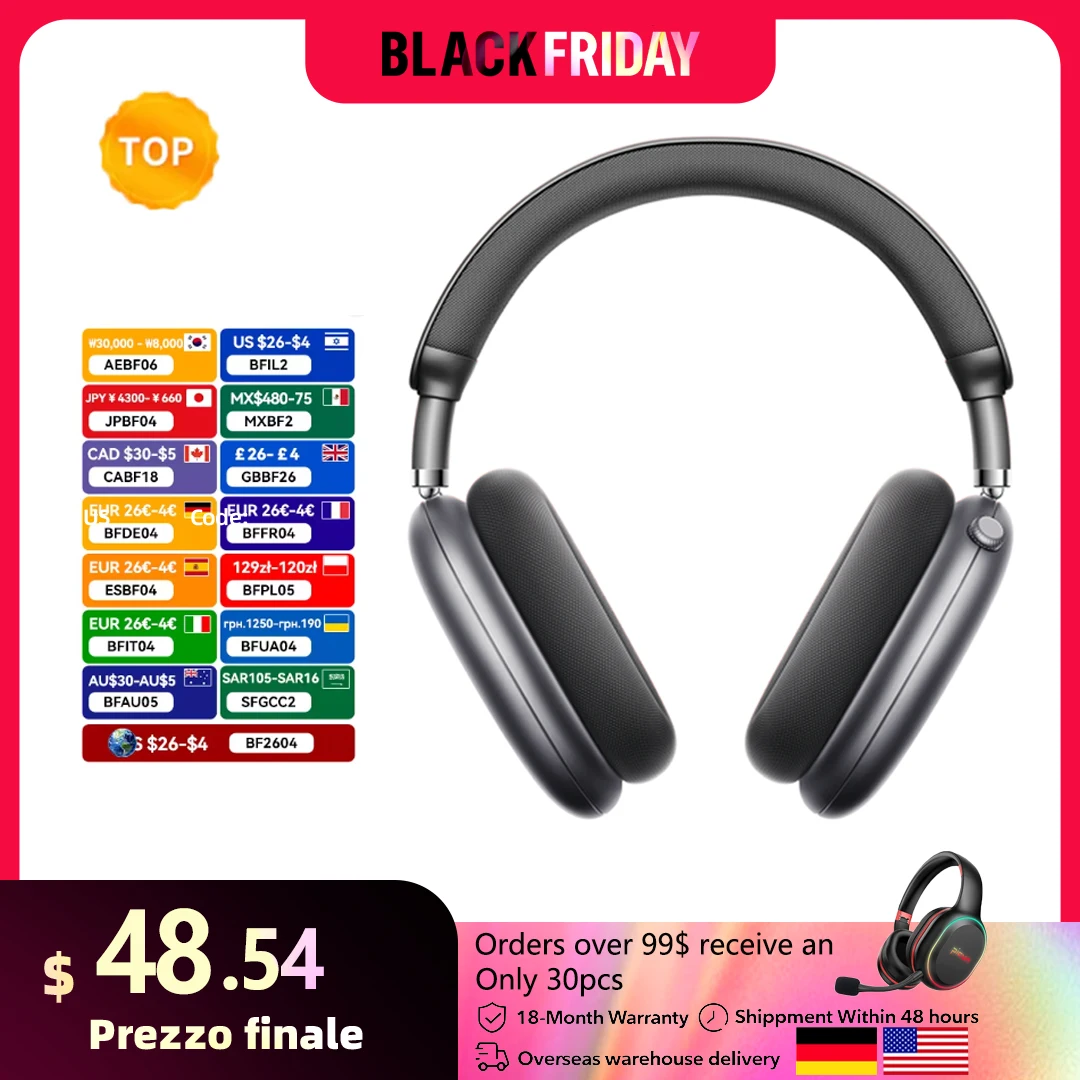 Picun F8 Pro ANC Wireless Headphones Head Tracking 3D Spatial Audio -52dB ANC HIFI Bluetooth Headset ENC HD Mic Low-Latency APP