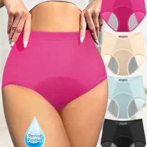 MEIYATING Womens Period Underwear Flow Menstrual Period Panties Leak-Proof Panty for Female Teens Girls 4 Pack