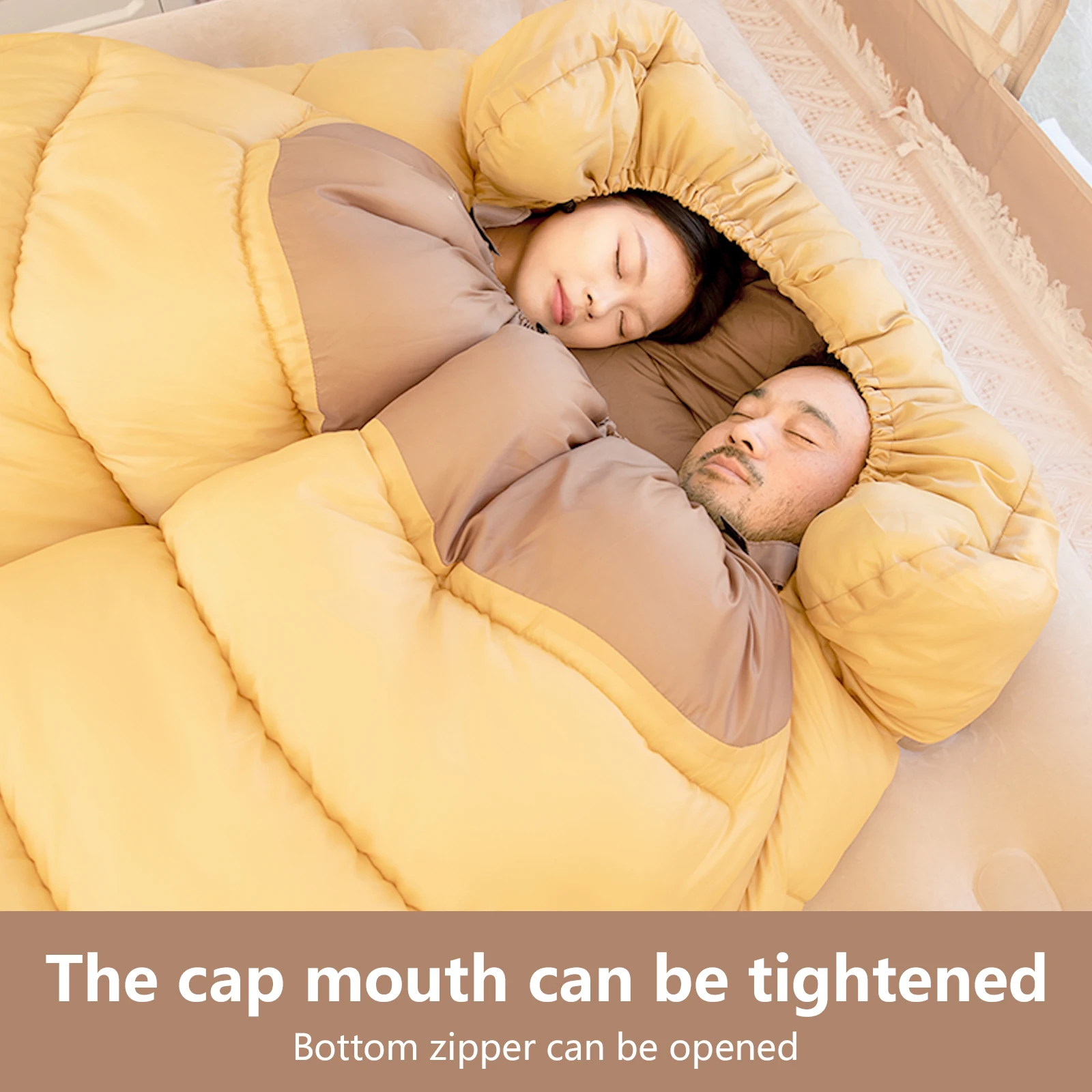 BSWOLF 2 Person Camping Sleeping Bag Four Seasons Portable Winter Sleeping Bag for Outdoor Camp Travel Hiking - Image 5