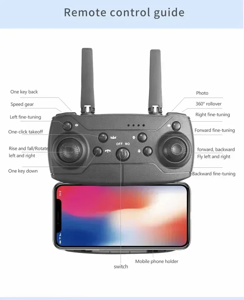 2025 E88Pro RC Drone 4K Professinal With 1080P Wide Angle HD Camera Foldable Helicopter WIFI FPV Height Hold Gift Toy - Image 6