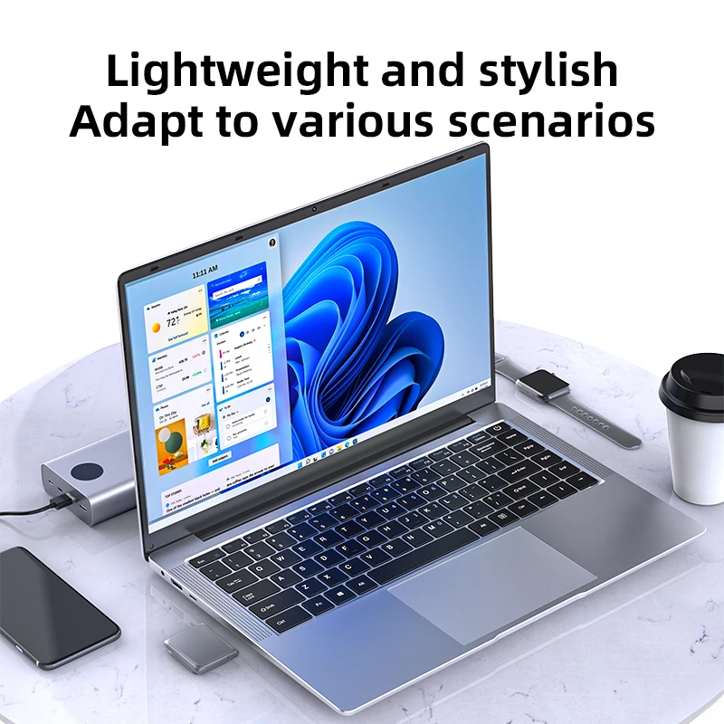 14.1" Ultra Slim Windows 11 Pro Laptop Computer intel Atom A3950 12GB RAM 1TB 2TB SSD Notebook PC 1080P HD Office Study Laptops - Image 2