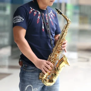 Alto Saxophone Brass Lacquered Gold E Flat Sax 802 Key Type  Instrument with Cleaning Brush Cloth Gloves Strap Padded