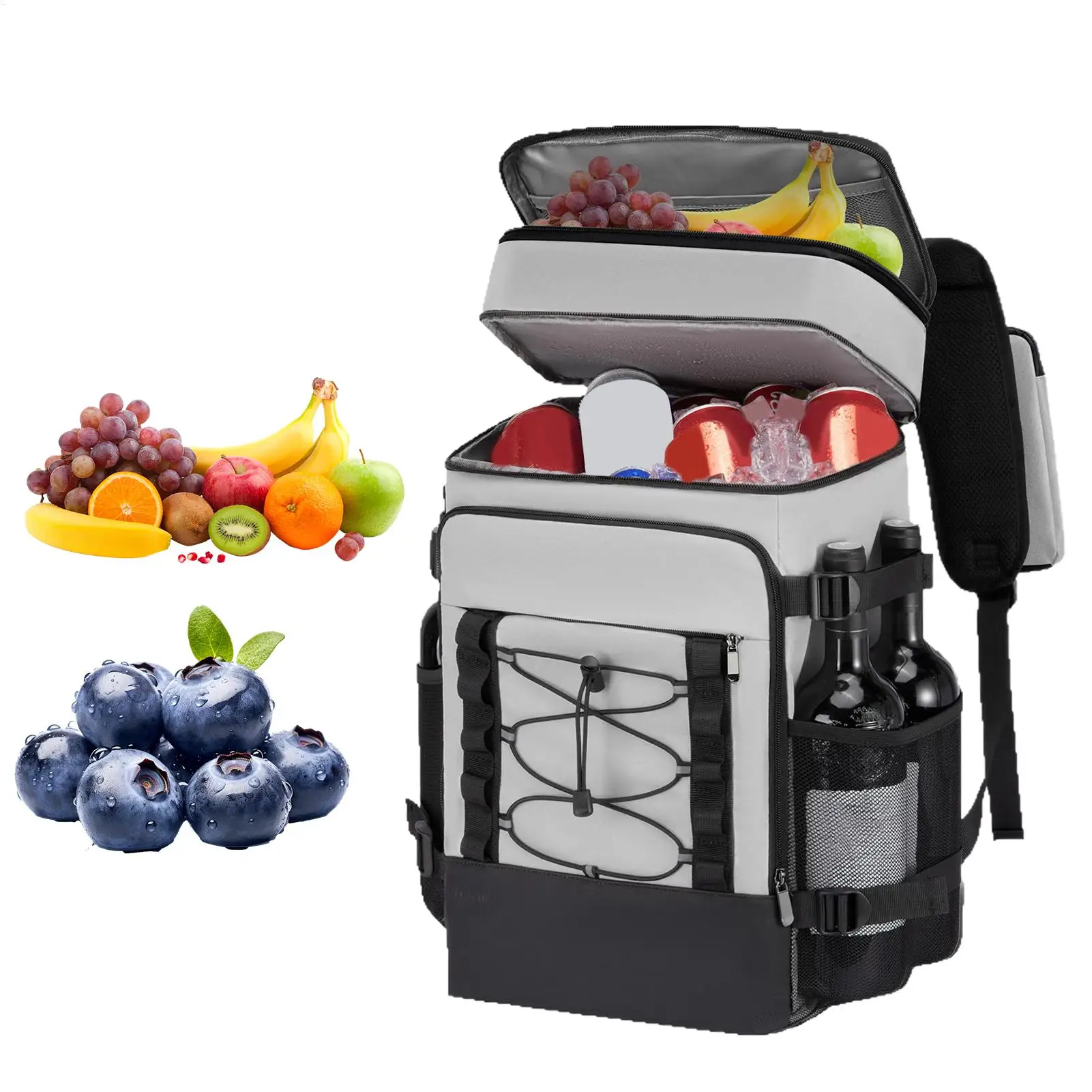 Backpack Cooler Large Capacity Portable Ice Chest Backpack Reusable Portable Soft Ice Box Tote Cooling Bag for Camping Travel - Image 4