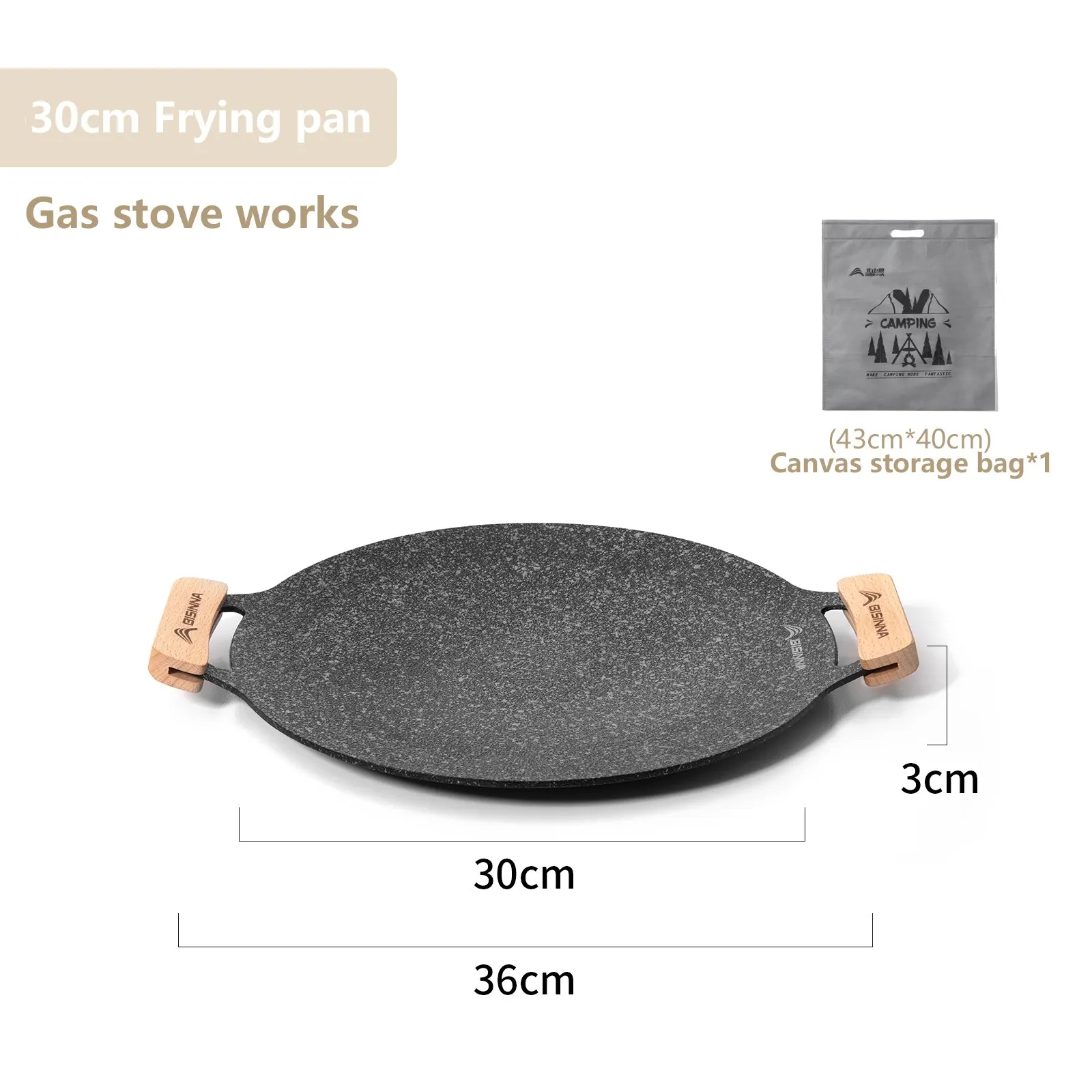 BISINNA 30CM Outdoor BBQ Grill Pan Non Stick Stovetop Baking Tray Korean Roastig Grill Plate Camping Equipment - Image 7