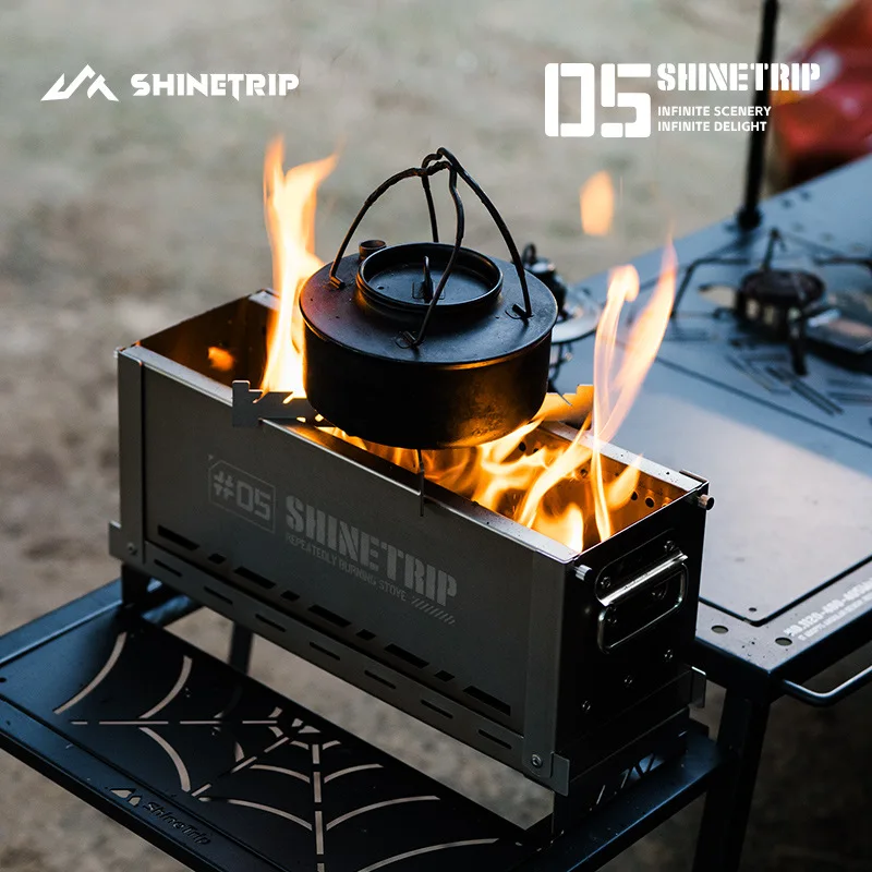 ShineTrip Outdoor Portable Cookware Stainless Steel Outdoor Camping IGT Semi-Unit Secondary Burning Incinerator Collapsible - Image 2