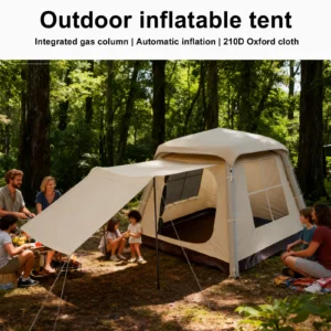 Automatic Inflatable Camping Tent,Easy Set up 3-4 Person Glamping Outdoor 4 Season Air Blow Up Tents.Rainfly & Windproof tent
