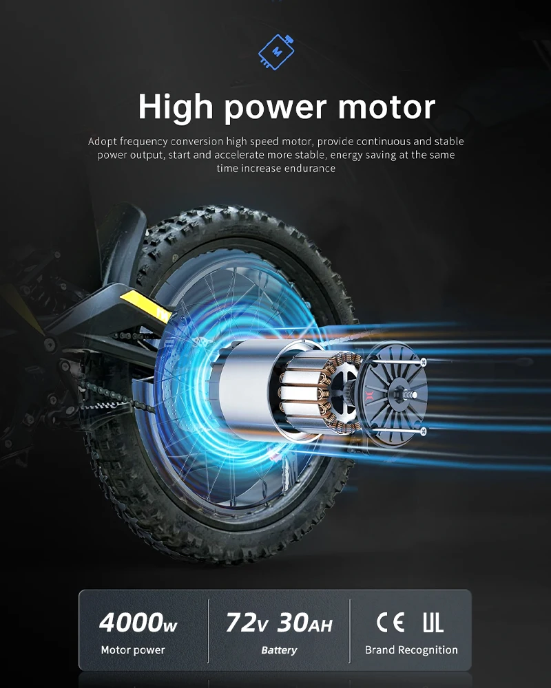 FREEGO Electric Dirt Bike 8000W 72V battery N1 Off Road Electric Motorcycle 19" Fat Tire Full Suspension LCD Display E Motorbike - Image 4