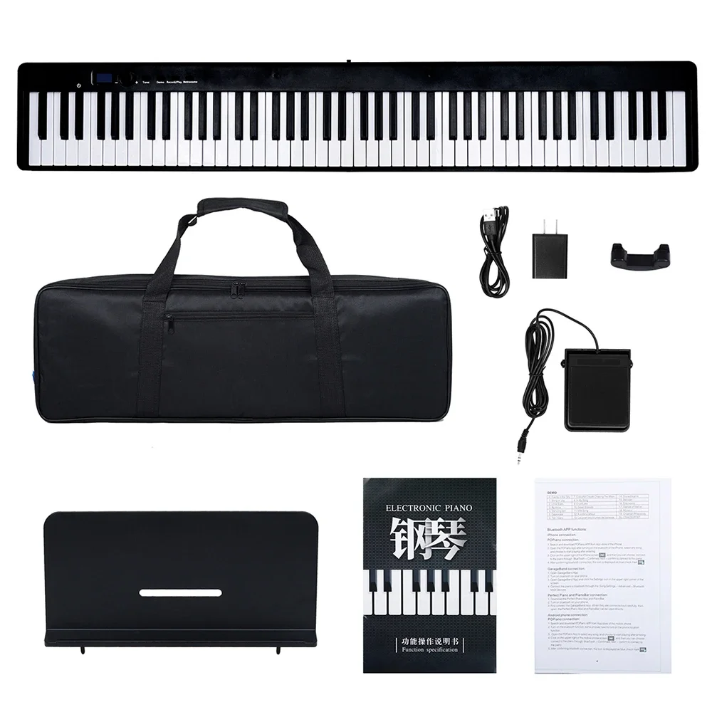 M MBAT 88 Keys Electronic Piano Keyboard Portable Electronic Organ MIDI Output Rechargeable Battery with Sustain Pedal Piano Bag - Image 7