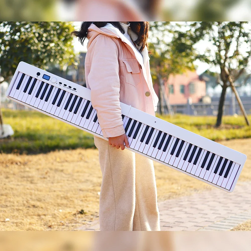 M MBAT 88 Keys Electronic Piano Keyboard Portable Electronic Organ MIDI Output Rechargeable Battery with Sustain Pedal Piano Bag - Image 2