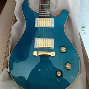 Free Shipping PRS Blue Flame Maple Top Electric Guitar H-H Pickups Mahogany Body Gold Hardware Christmas gift