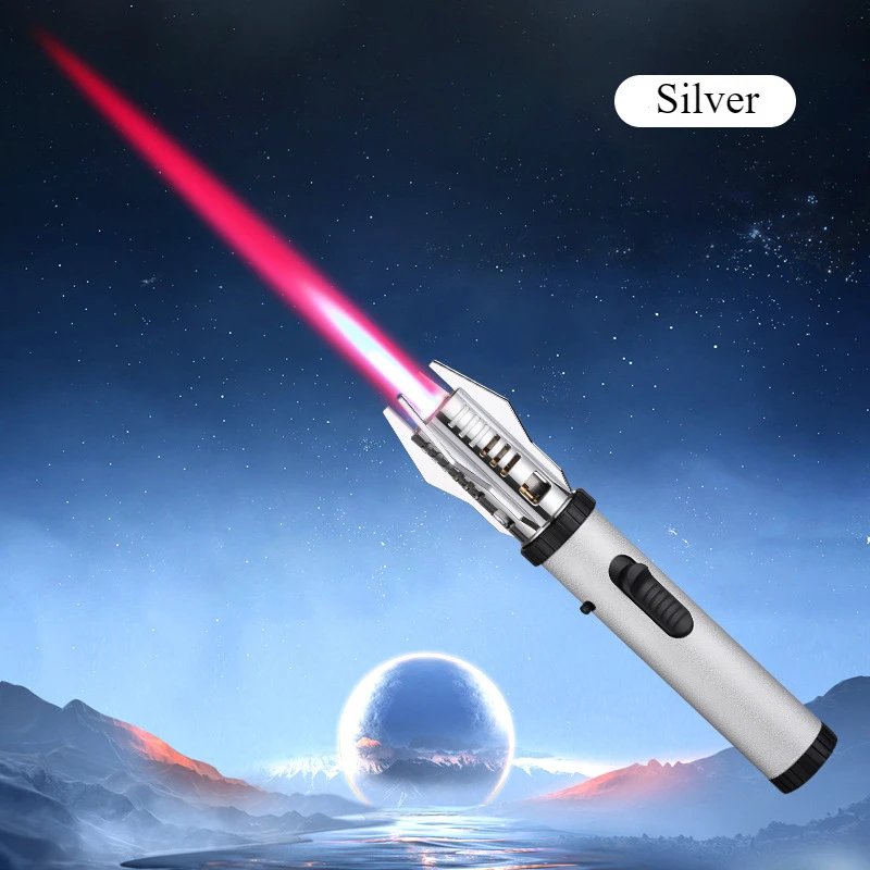 Windproof Torch Butane Gas Lighter Adjustable Flame Candles Lighter with Safety Lock Cool Lighters for Cigar BBQ Baking Camping - Image 7