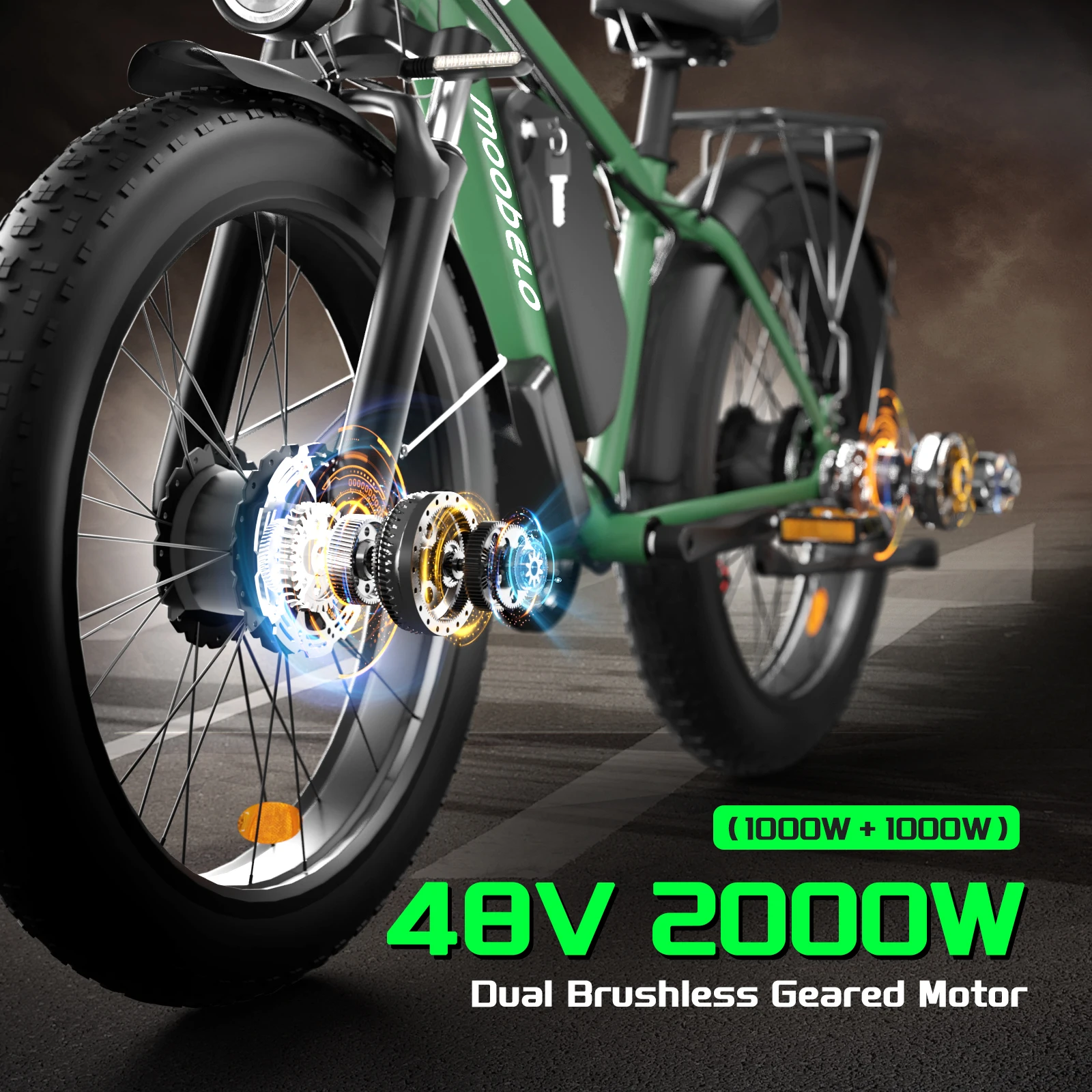 48V 2000W Dual Brushless Geared Motor E Bike for Adults Electric Bicycle with Fast Charging Battery Ideal for US Daily Commute - Image 2