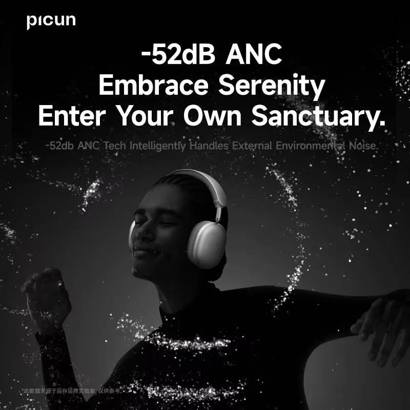 Picun F8 Pro ANC Wireless Headphones Head Tracking 3D Spatial Audio -52dB ANC HIFI Bluetooth Headset ENC HD Mic Low-Latency APP - Image 5