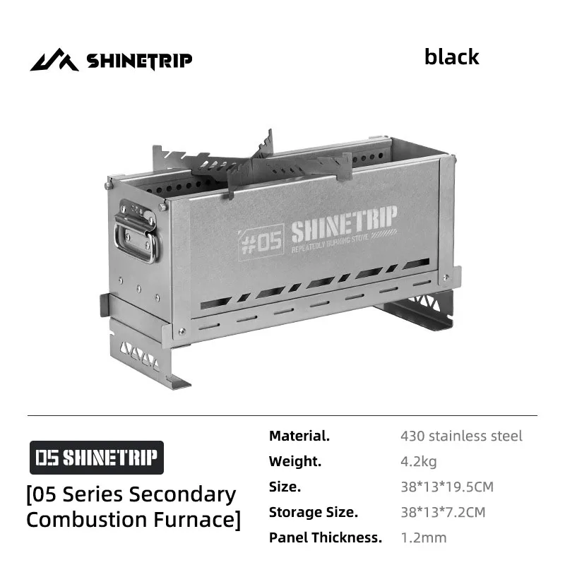 ShineTrip Outdoor Portable Cookware Stainless Steel Outdoor Camping IGT Semi-Unit Secondary Burning Incinerator Collapsible - Image 7