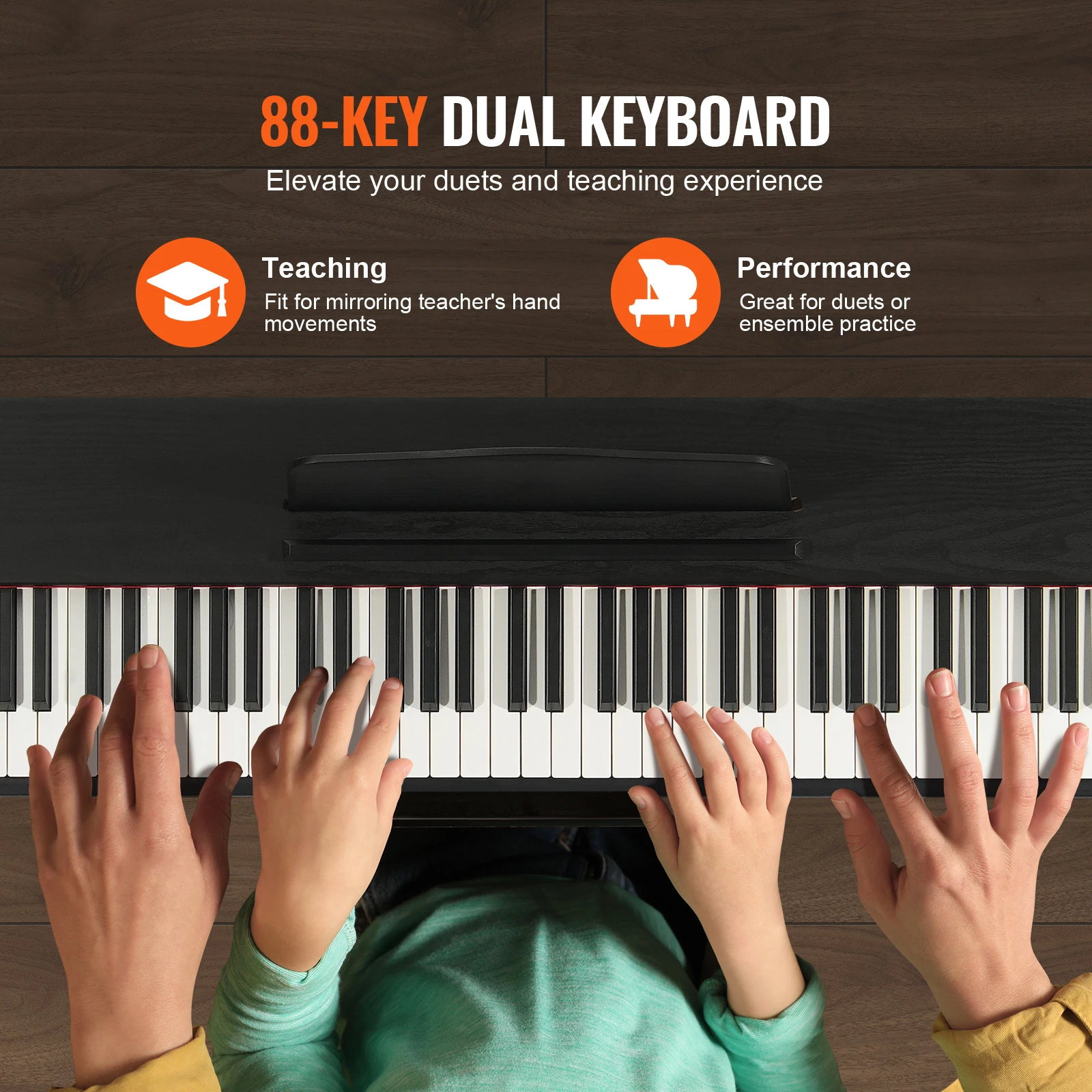 SucceBuy Weighted Digital Piano 88 Key Fully Weighted Keys Electric Piano Keyboard & Speakers 200 Tones & Rhythms for Beginner - Image 3