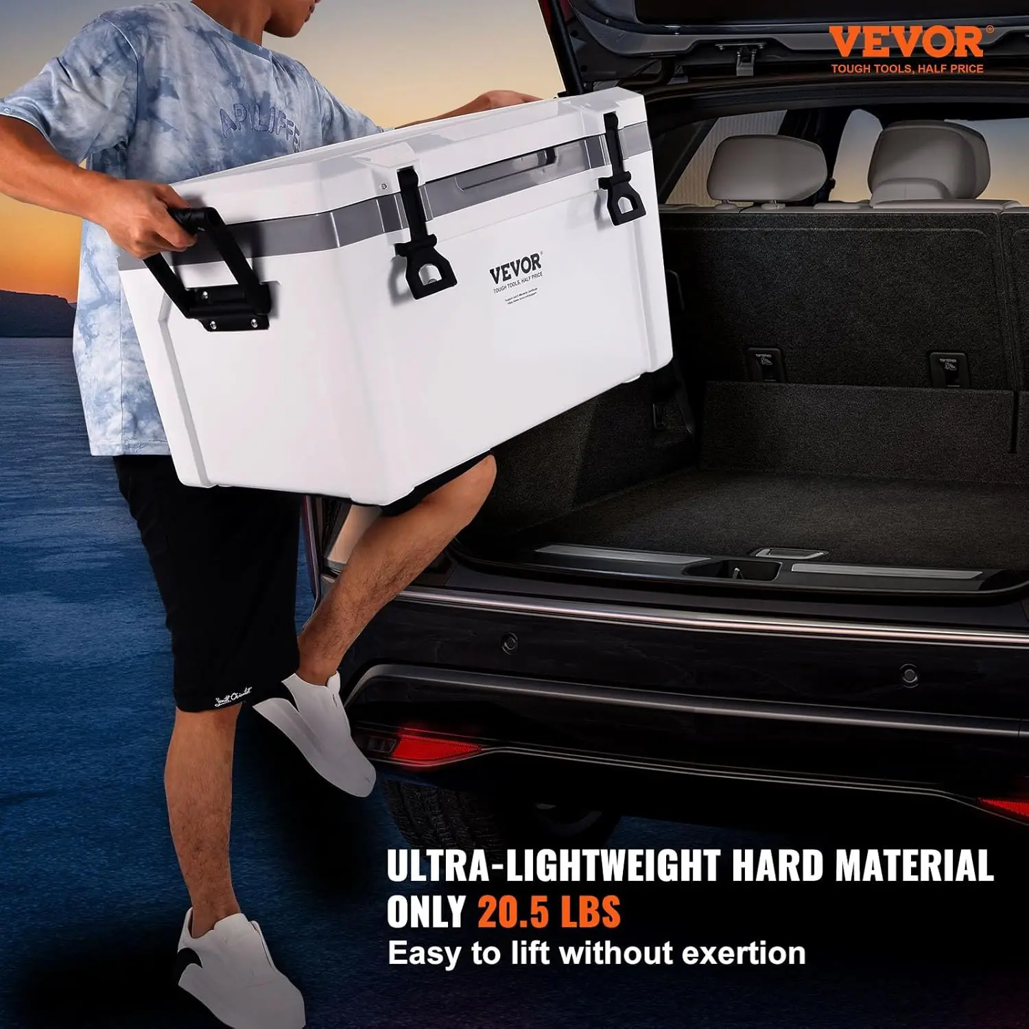 Ultra-Light Hard Cooler, Ice Retention Cooler with Heavy Duty Handle, Ice Chest Lunch Box for Camping, Travel, Outdoor, Keeps Co - Image 2