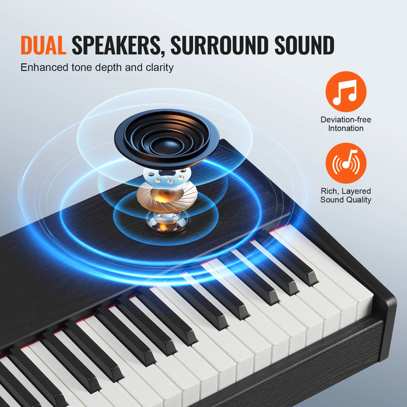 SucceBuy Weighted Digital Piano 88 Key Fully Weighted Keys Electric Piano Keyboard & Speakers 200 Tones & Rhythms for Beginner - Image 5