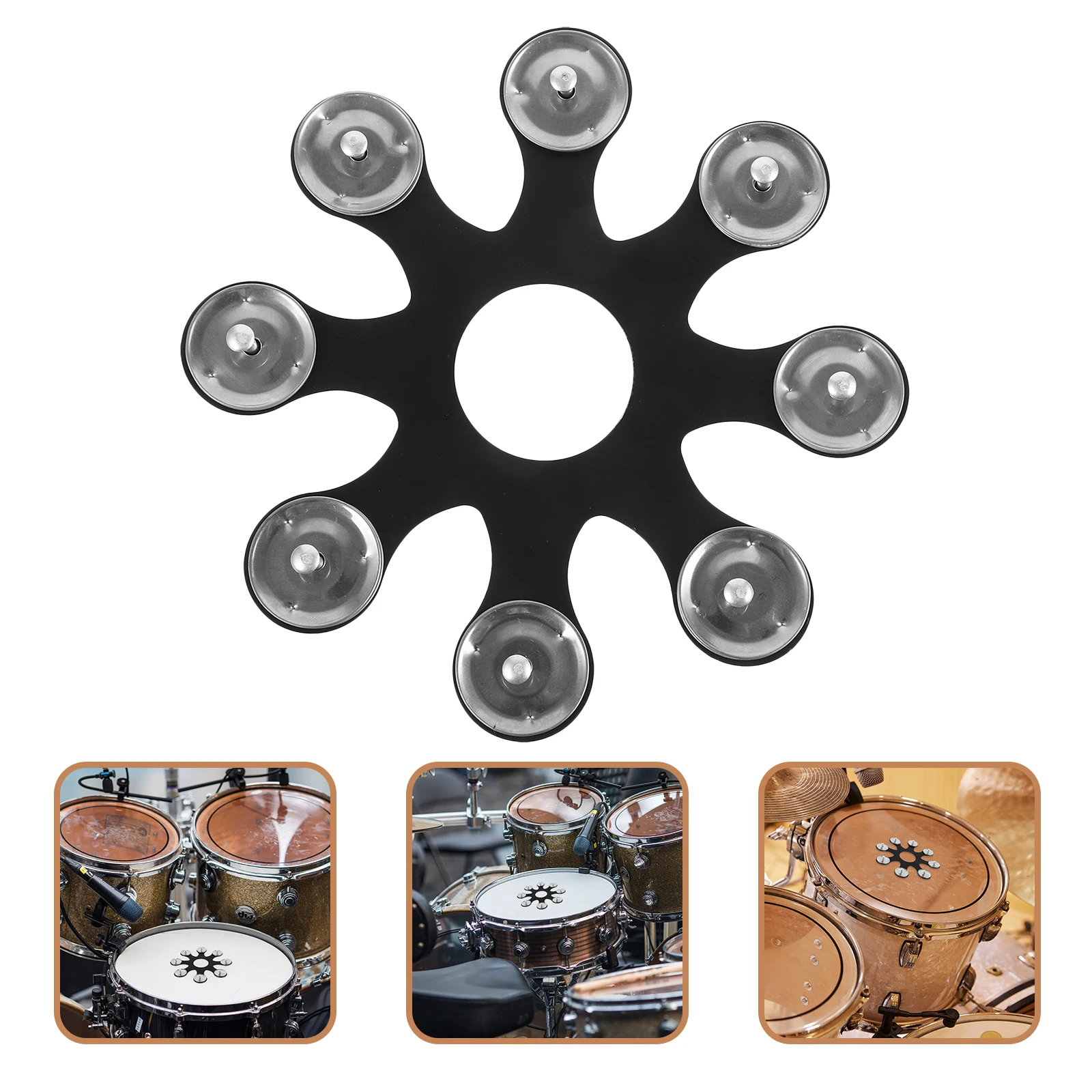 Rings and Cymbals Accessory Tambourine for Drums Adults Hihat Bell Tambourines Octopus - Image 3