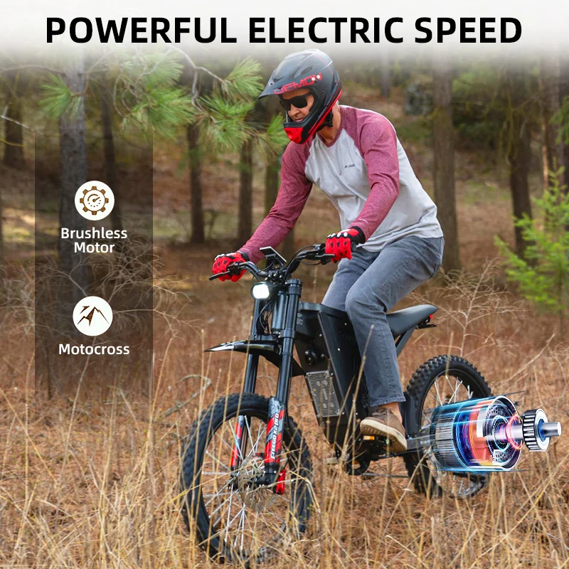 Freego X2 Pro Electric Motorcycle for Adults 6000W Motors 1800wh Lithium Battery 7 Speed 50MPH Off Road Ebike + 2 Year Warranty - Image 4